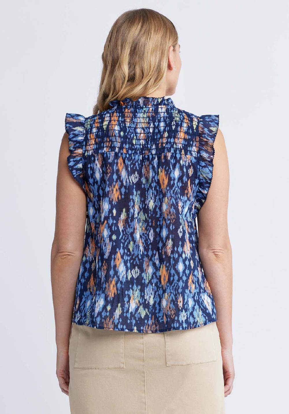 Buffalo David Bitton Cinza Women’s Sleeveless Printed Top In Navy