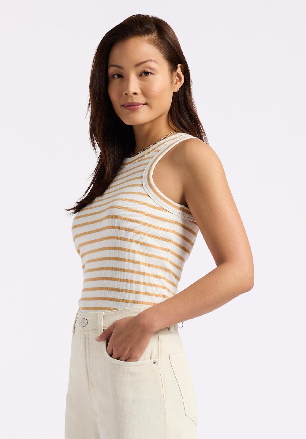 Buffalo David Bitton Débardeur Côtelé Rayé Regine Pour Femme Beige