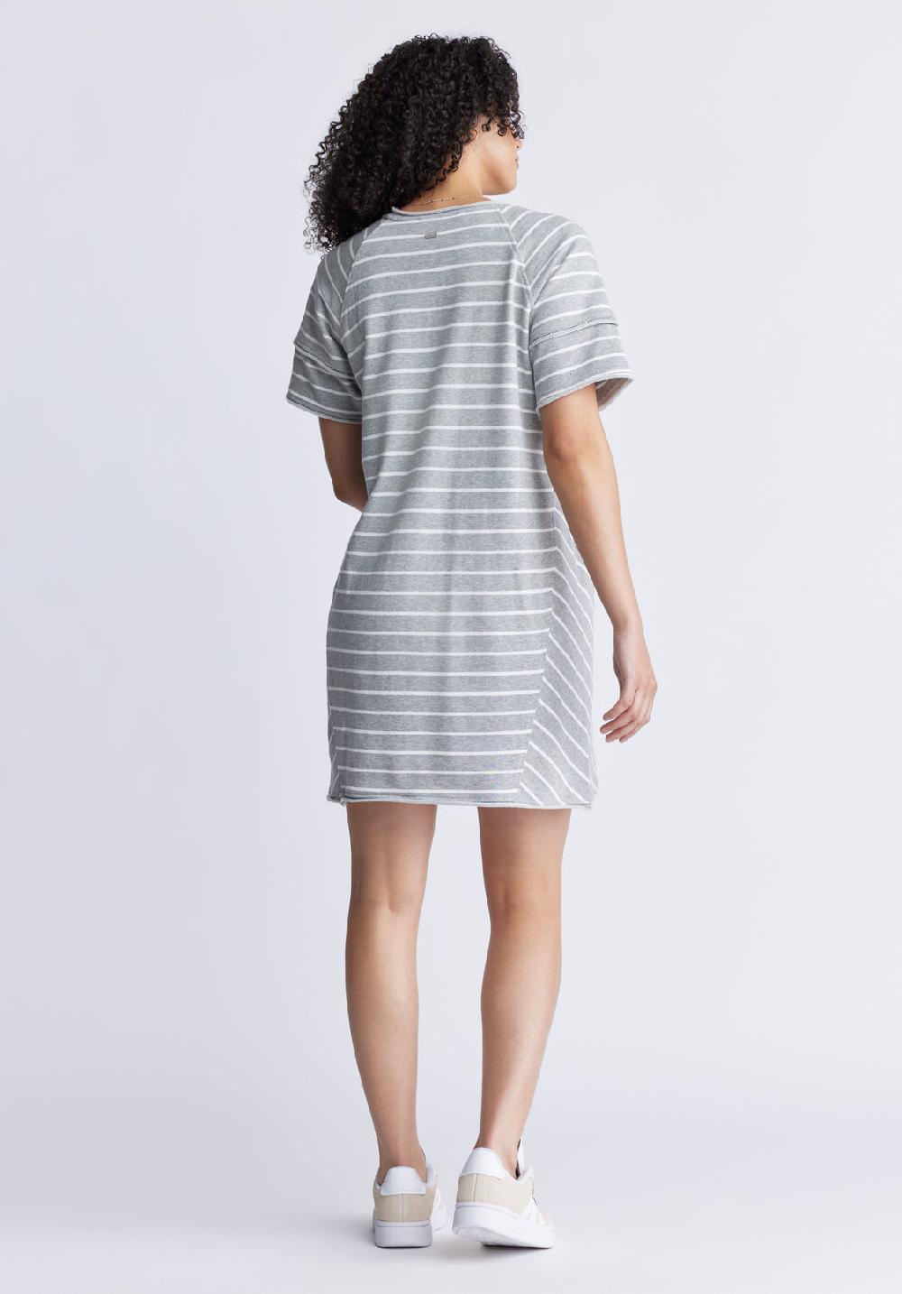 Buffalo David Bitton Delfina Women's T-Shirt Dress Grey And White Striped