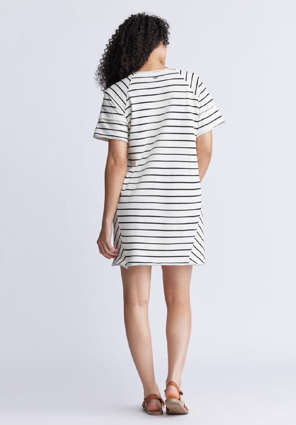 Buffalo David Bitton Delfina Women's T-Shirt Dress White And Black Striped
