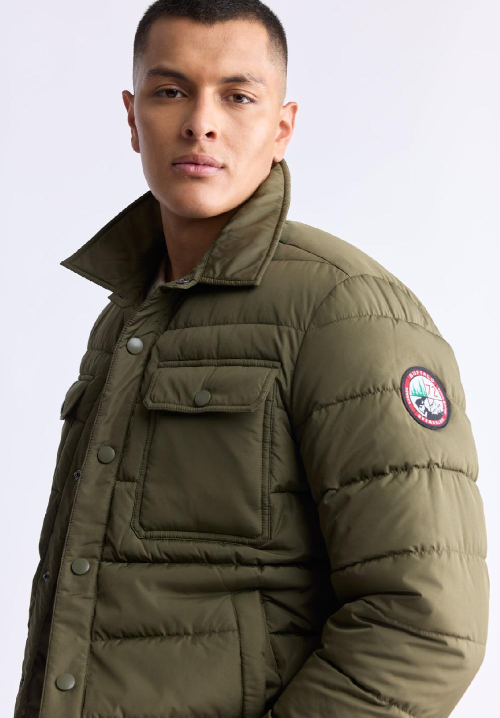 Buffalo David Bitton Doudoune à Boutons Aiden Pour Hommes Vert - OBMFJ001