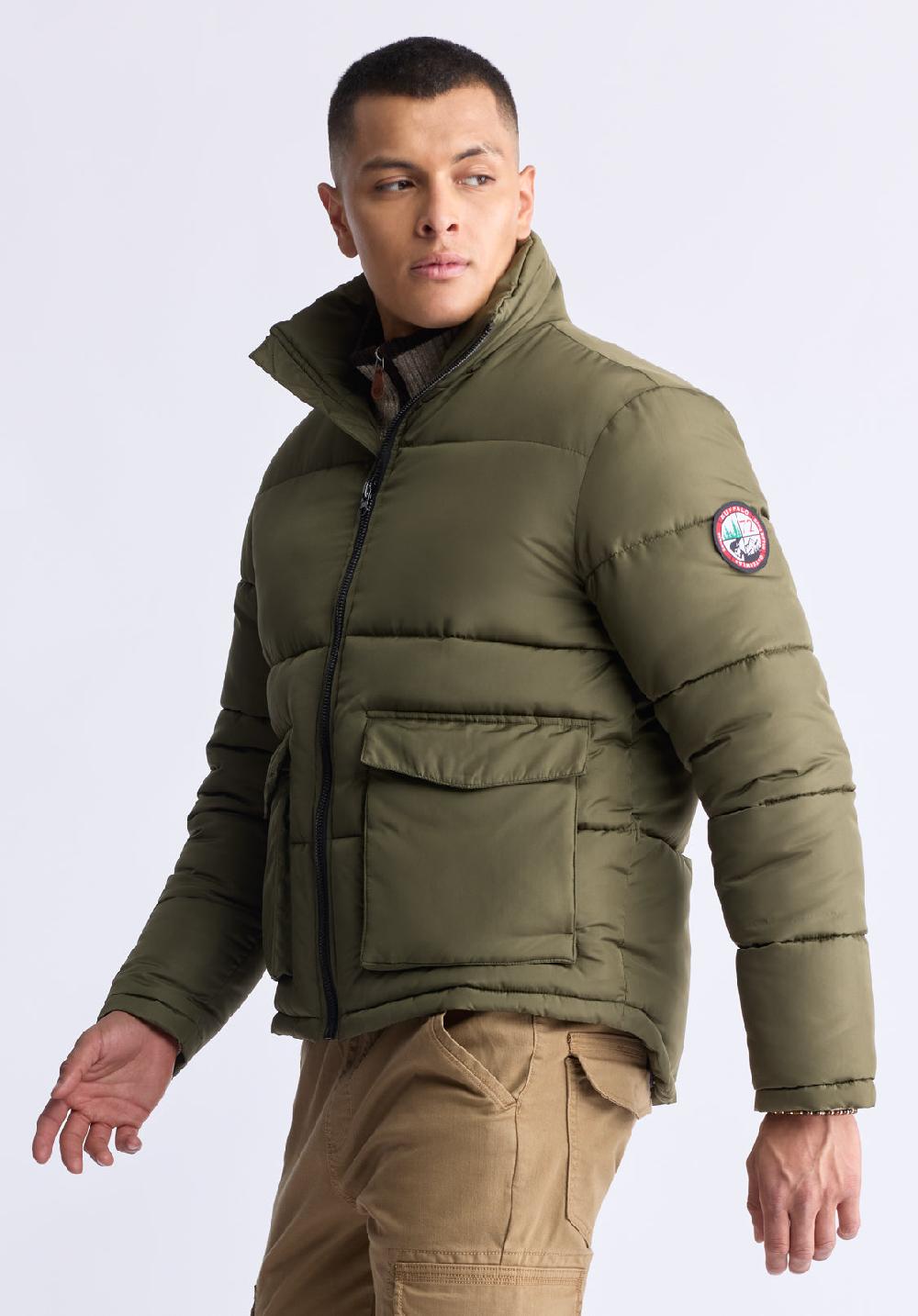 Buffalo David Bitton Doudoune Zippée Avec Grandes Poches Nate Pour Hommes Vert - OBMFE001