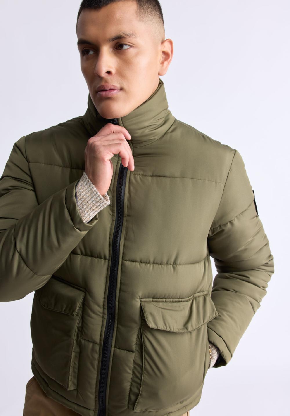 Buffalo David Bitton Doudoune Zippée Avec Grandes Poches Nate Pour Hommes Vert - OBMFE001