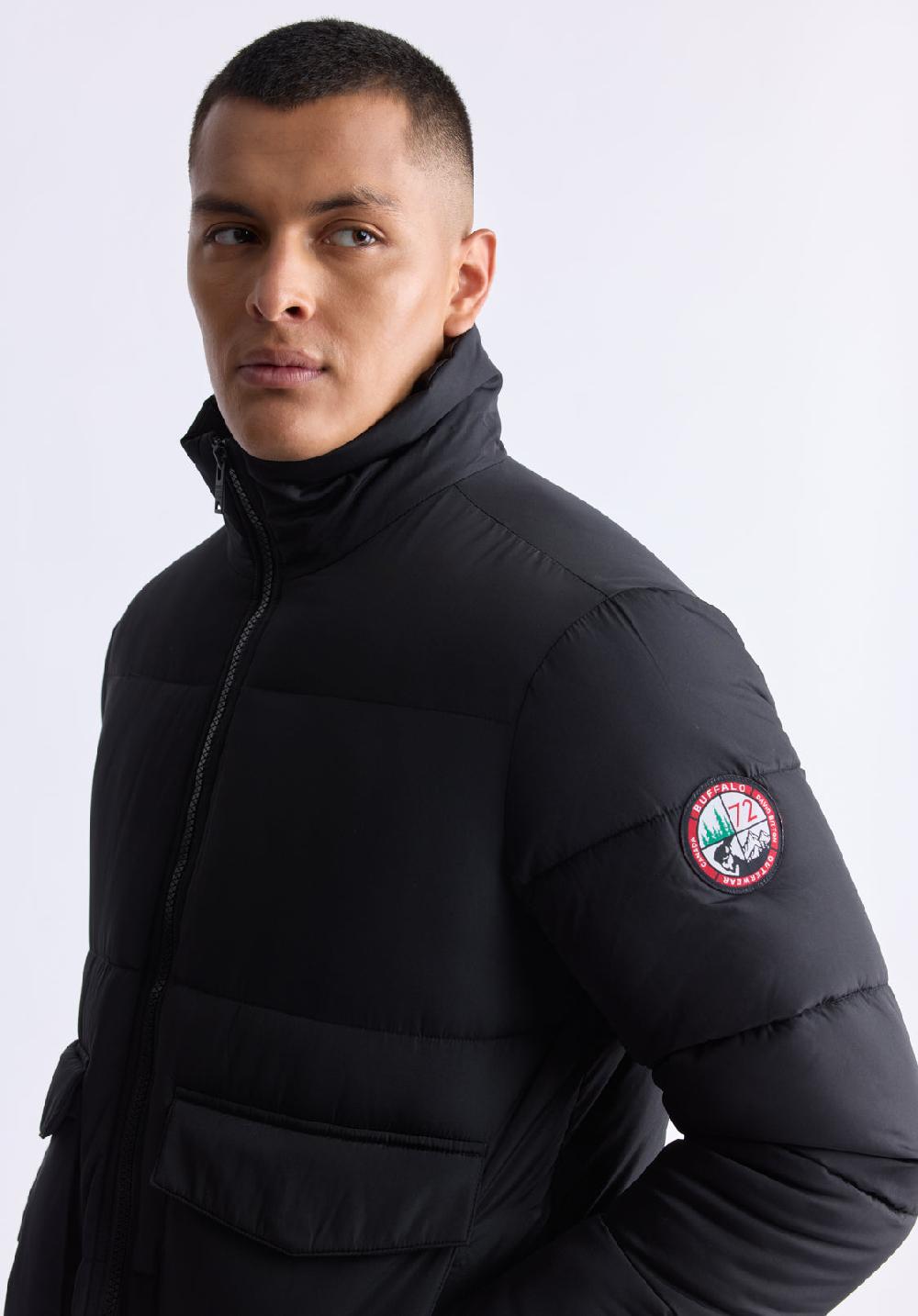 Buffalo David Bitton Doudoune Zippée Avec Grandes Poches Nate Pour Hommes Noir - OBMFE001