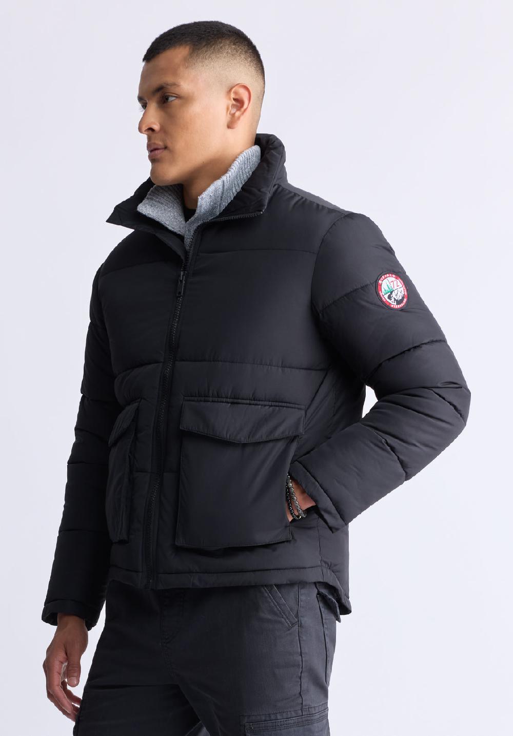 Buffalo David Bitton Doudoune Zippée Avec Grandes Poches Nate Pour Hommes Noir - OBMFE001