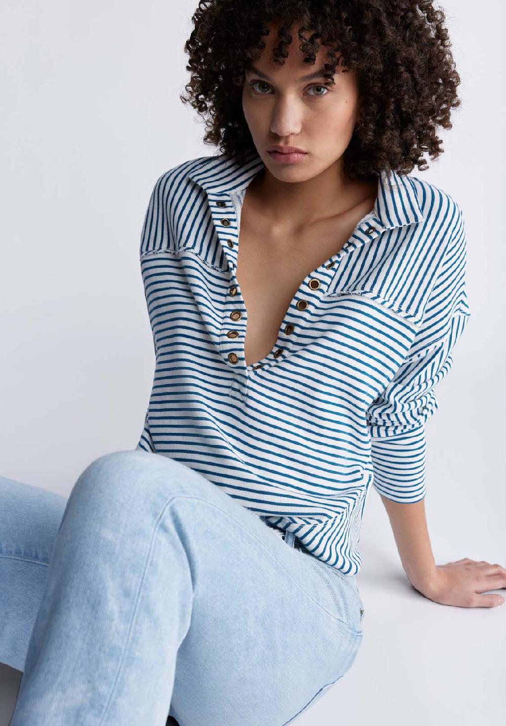 Buffalo David Bitton Ellowynne Women’s Striped Pullover In Blue