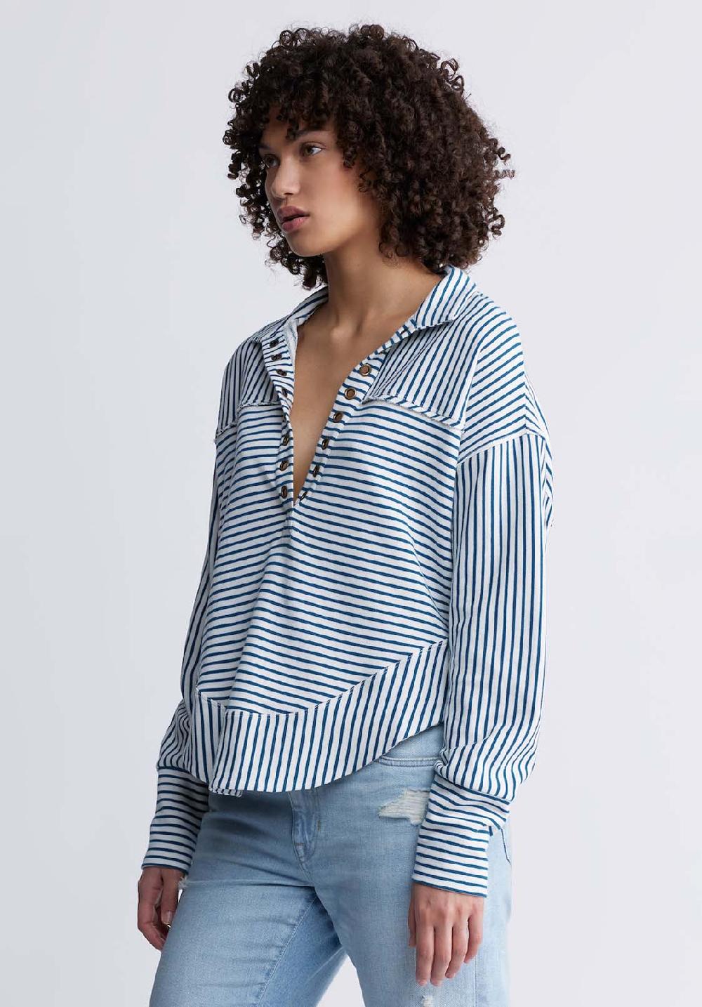 Buffalo David Bitton Ellowynne Women’s Striped Pullover In Blue