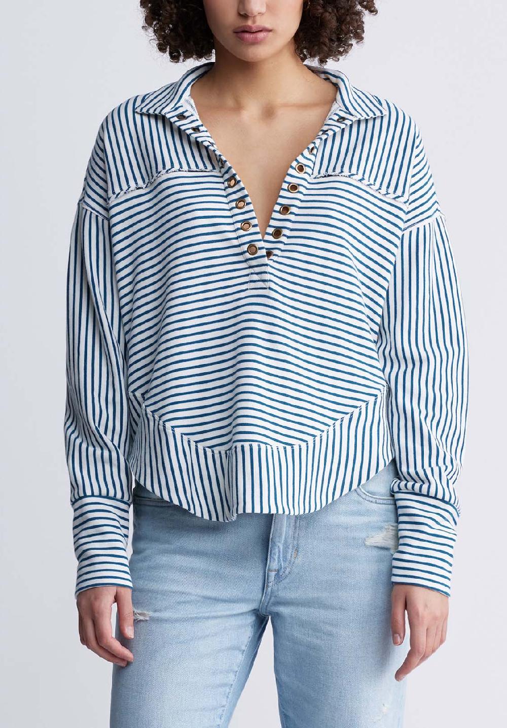buffalo david bitton Ellowynne Women’s Striped Pullover In Blue
