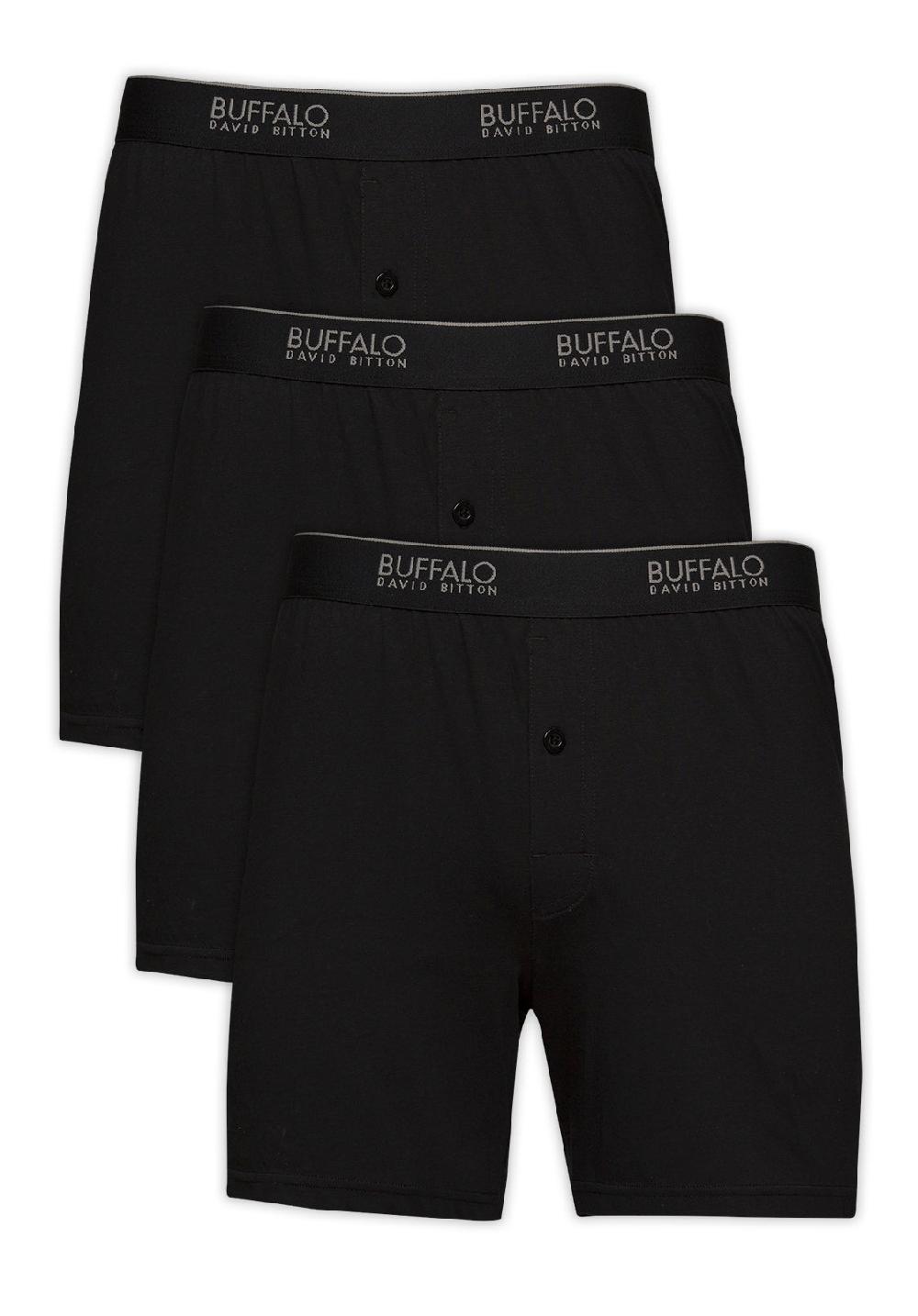 Buffalo David Bitton Emballage De 3 Boxers Amples Noir- BC41