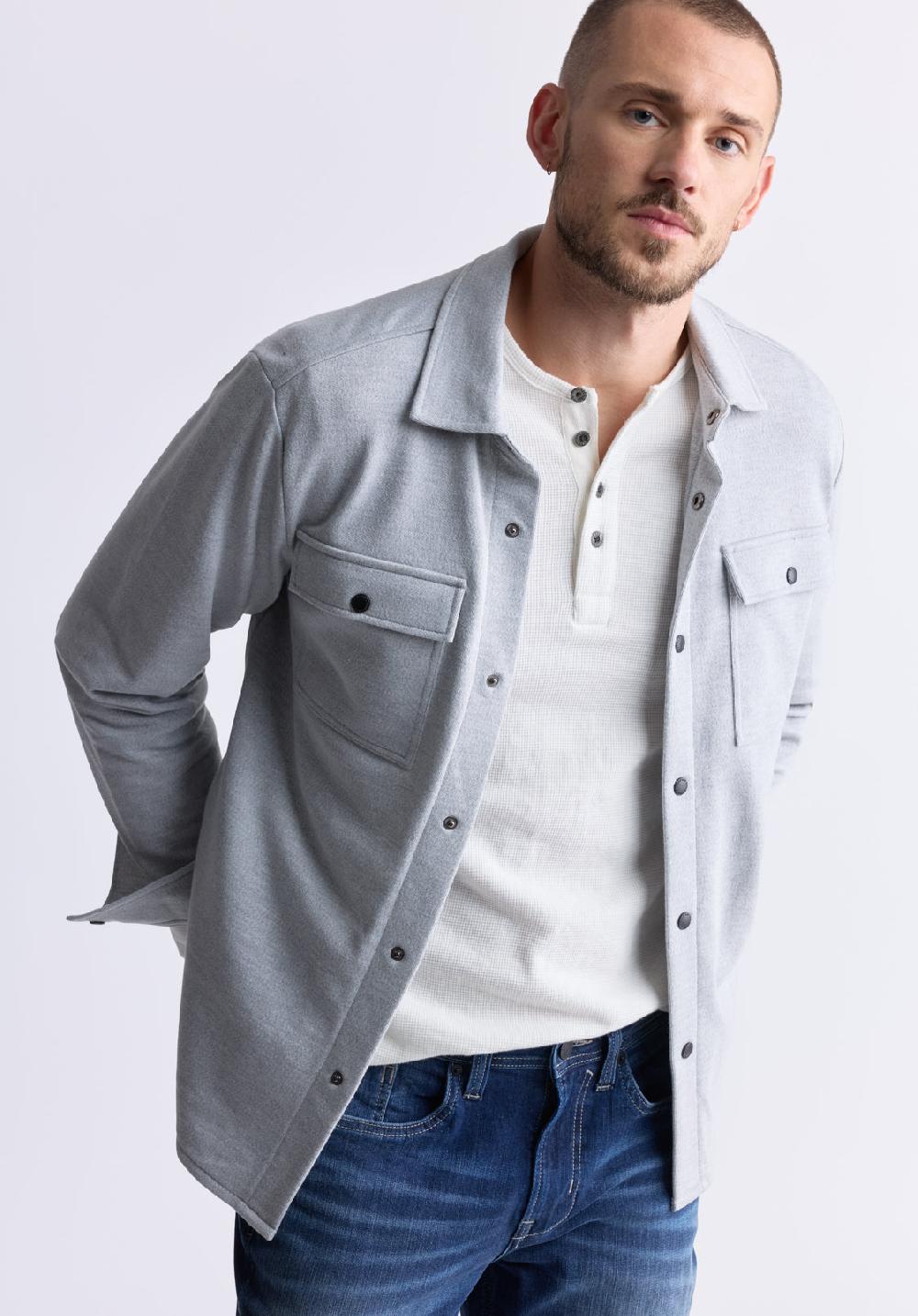 Buffalo David Bitton Fabion Light Heather Grey Men's Shirt Jacket