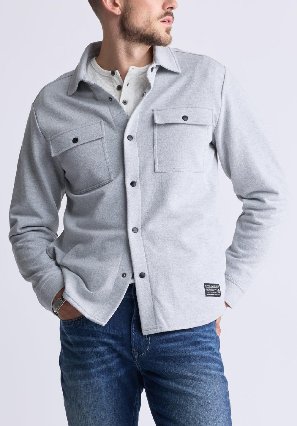 buffalo david bitton Fabion Light Heather Grey Men's Shirt Jacket