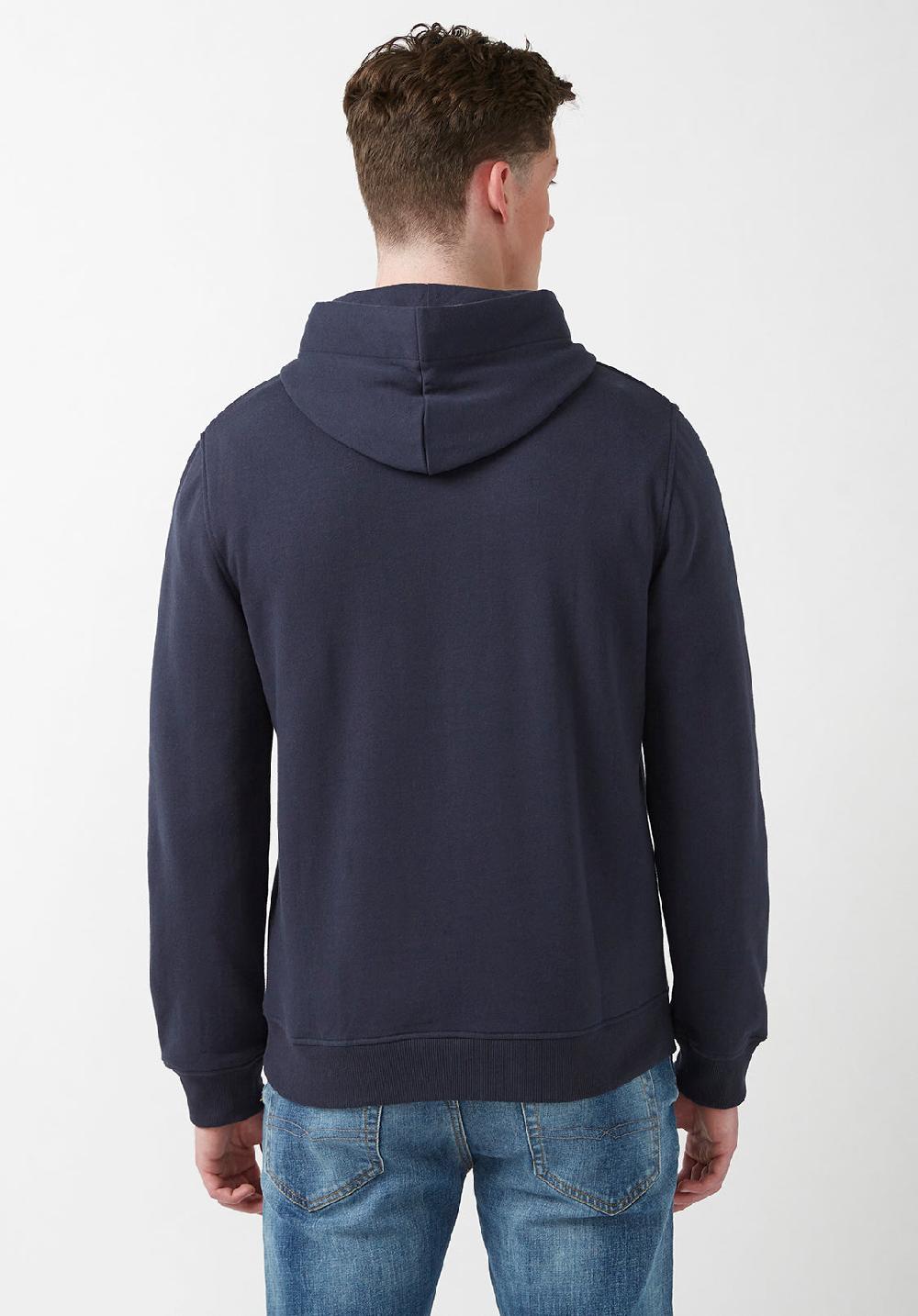 Buffalo David Bitton Fadol Men's Embossed Fleecy Hoodie In Navy