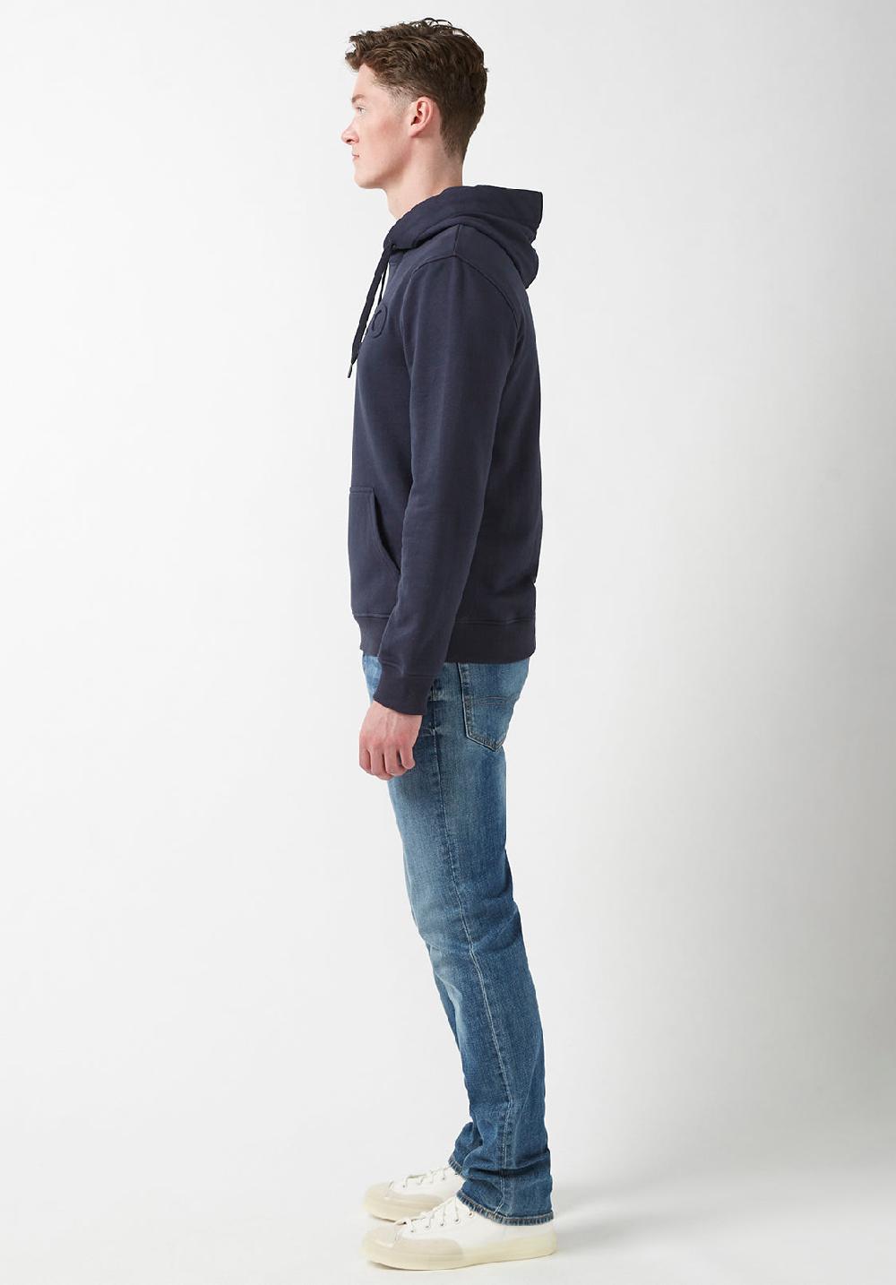 Buffalo David Bitton Fadol Men's Embossed Fleecy Hoodie In Navy