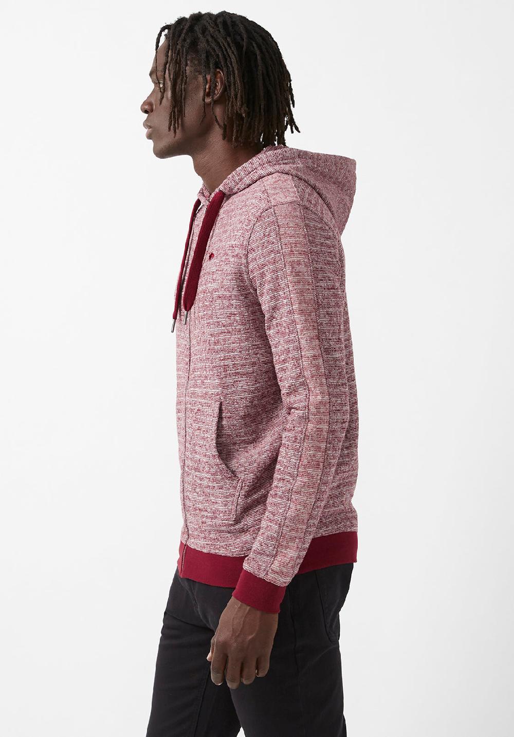 Buffalo David Bitton Fansa Men’s Full-zip Hoodie Sweatshirt In Dark Red