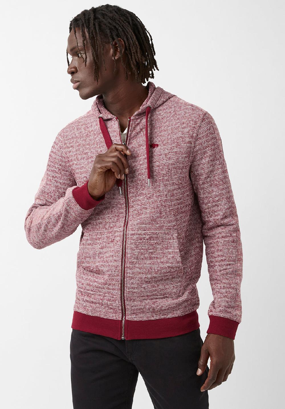 Buffalo David Bitton Fansa Men’s Full-zip Hoodie Sweatshirt In Dark Red