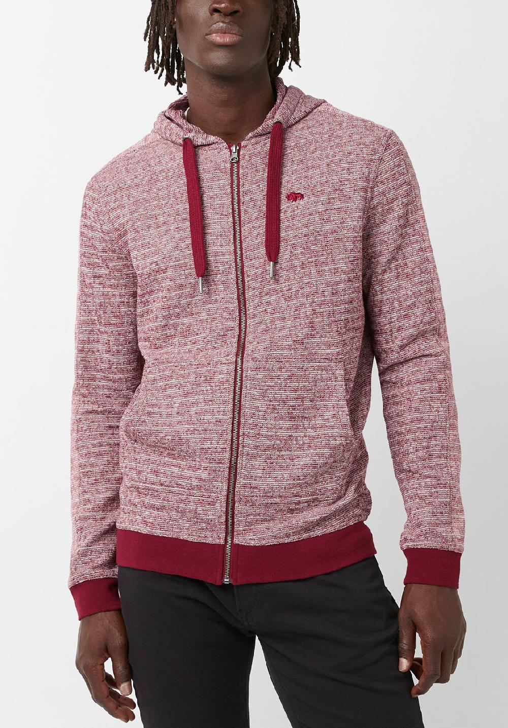 buffalo david bitton Fansa Men’s Full-zip Hoodie Sweatshirt in Dark Red