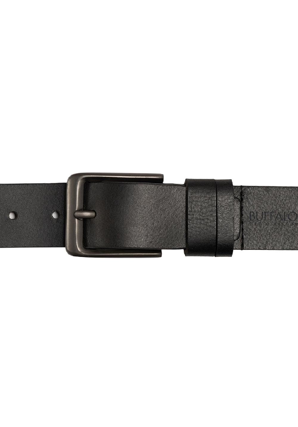 Buffalo David Bitton Full Grain Black Buffalo Leather Belt