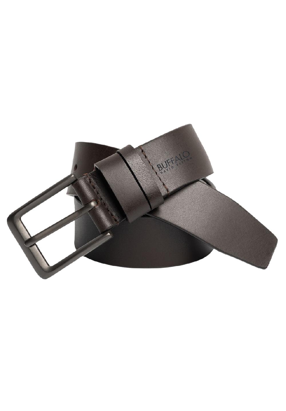 buffalo david bitton Full Grain Brown Buffalo Leather Belt