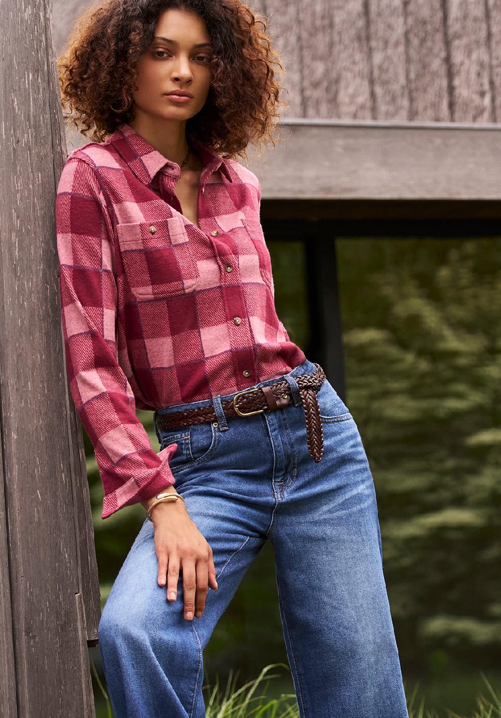 Buffalo David Bitton Georgie Women's Long-Sleeved Shirt Beaujolais Red