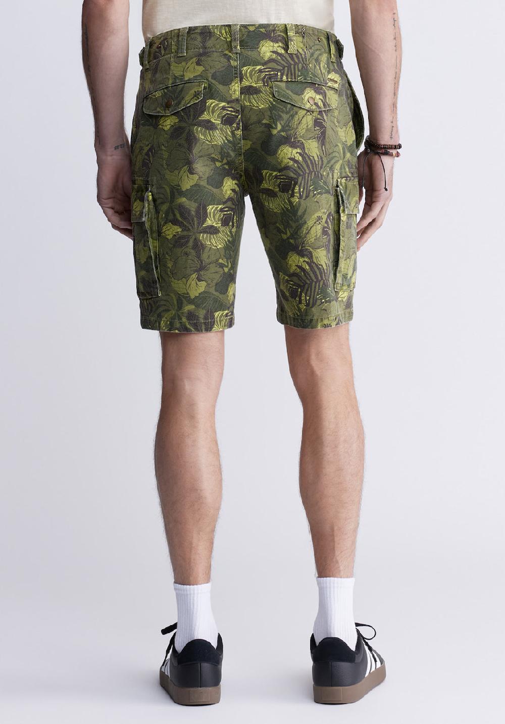 Buffalo David Bitton Hackman Men's Cargo Shorts In Sphagnum Green Print