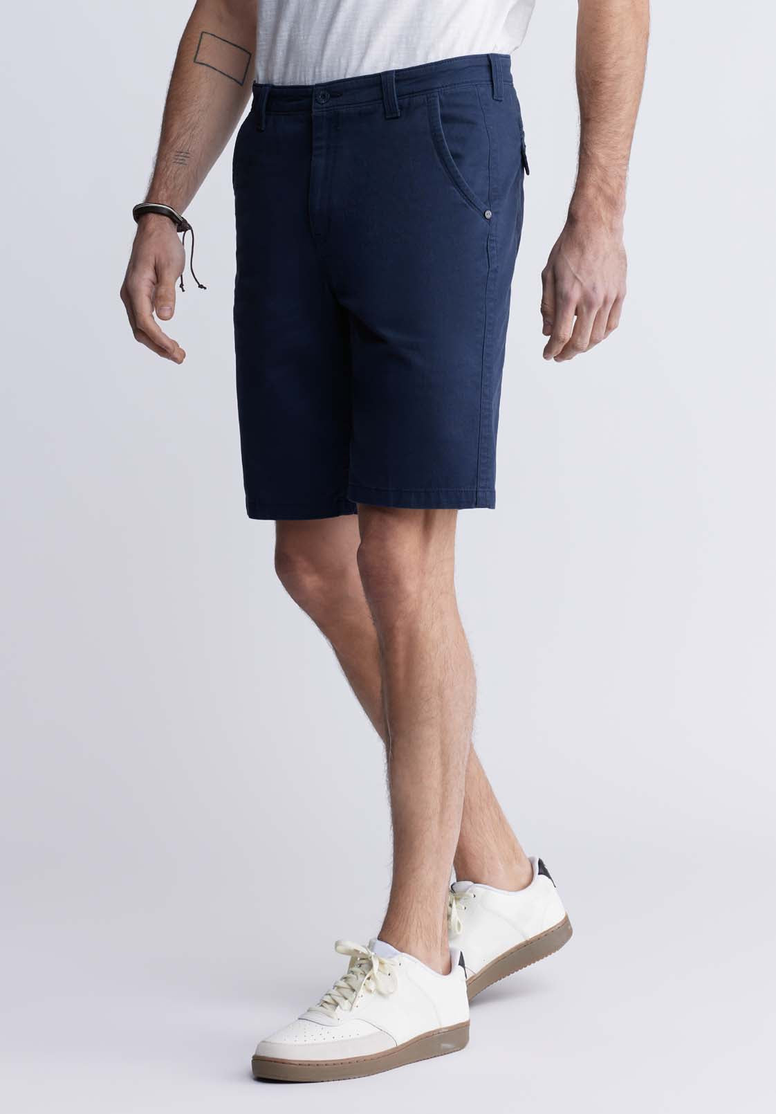 Buffalo David Bitton Hadrian Men's Flat Front Shorts In Midnight Blue