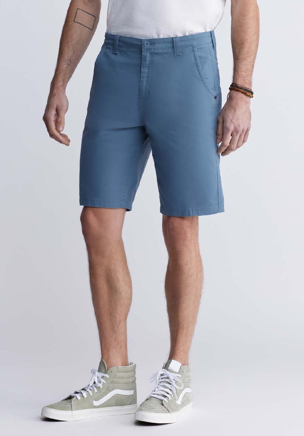 Buffalo David Bitton Hadrian Men's Flat Front Shorts In Mirage Blue