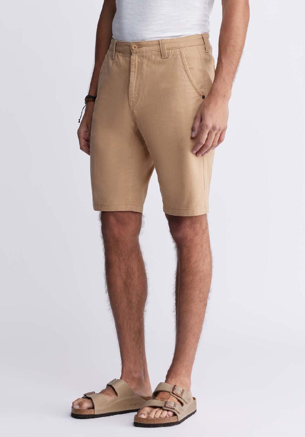Buffalo David Bitton Hadrian Men's Flat Front Shorts In Tan