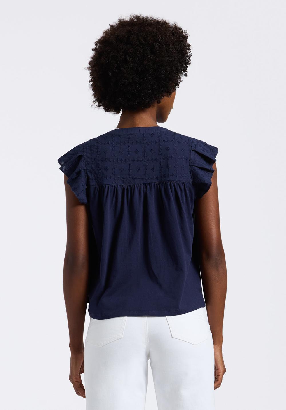 Buffalo David Bitton Haut à Manches Papillon Avec Détails Brodés Pour Femme Mckaylie Bleu Marine