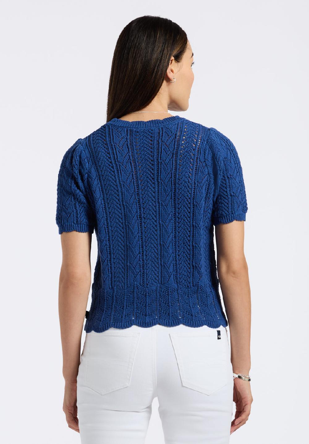 Buffalo David Bitton Haut En Maille Crochet à Manches Courtes Pour Femme Posey Bleu Marine