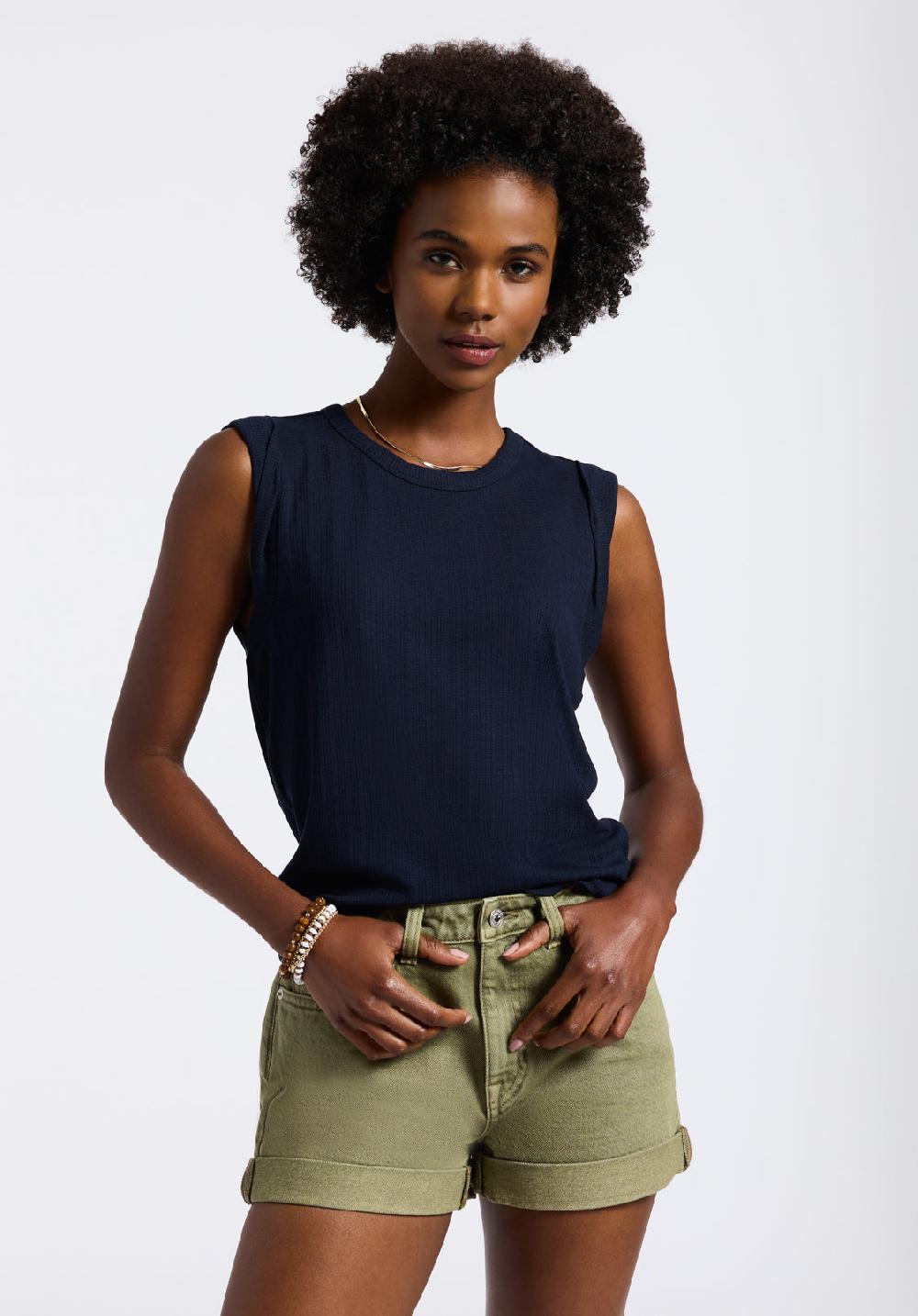 Buffalo David Bitton Haut Sans Manches Pour Femme Elayne Bleu Marine