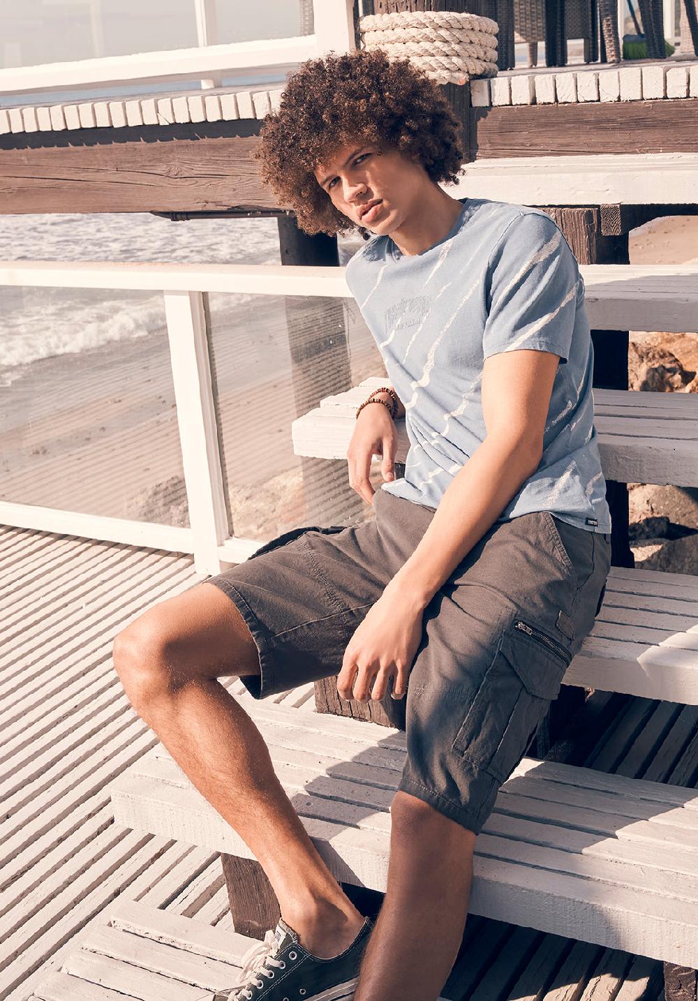 Buffalo David Bitton Hiero Men's Shorts With Cargo Pockets In Charcoal