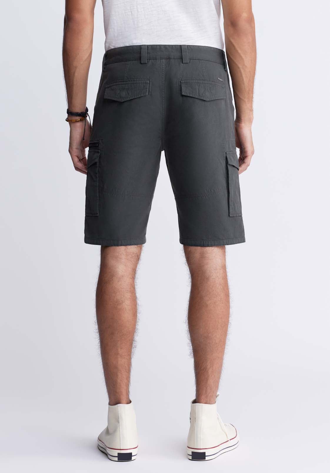 Buffalo David Bitton Hiero Men's Shorts With Cargo Pockets In Charcoal