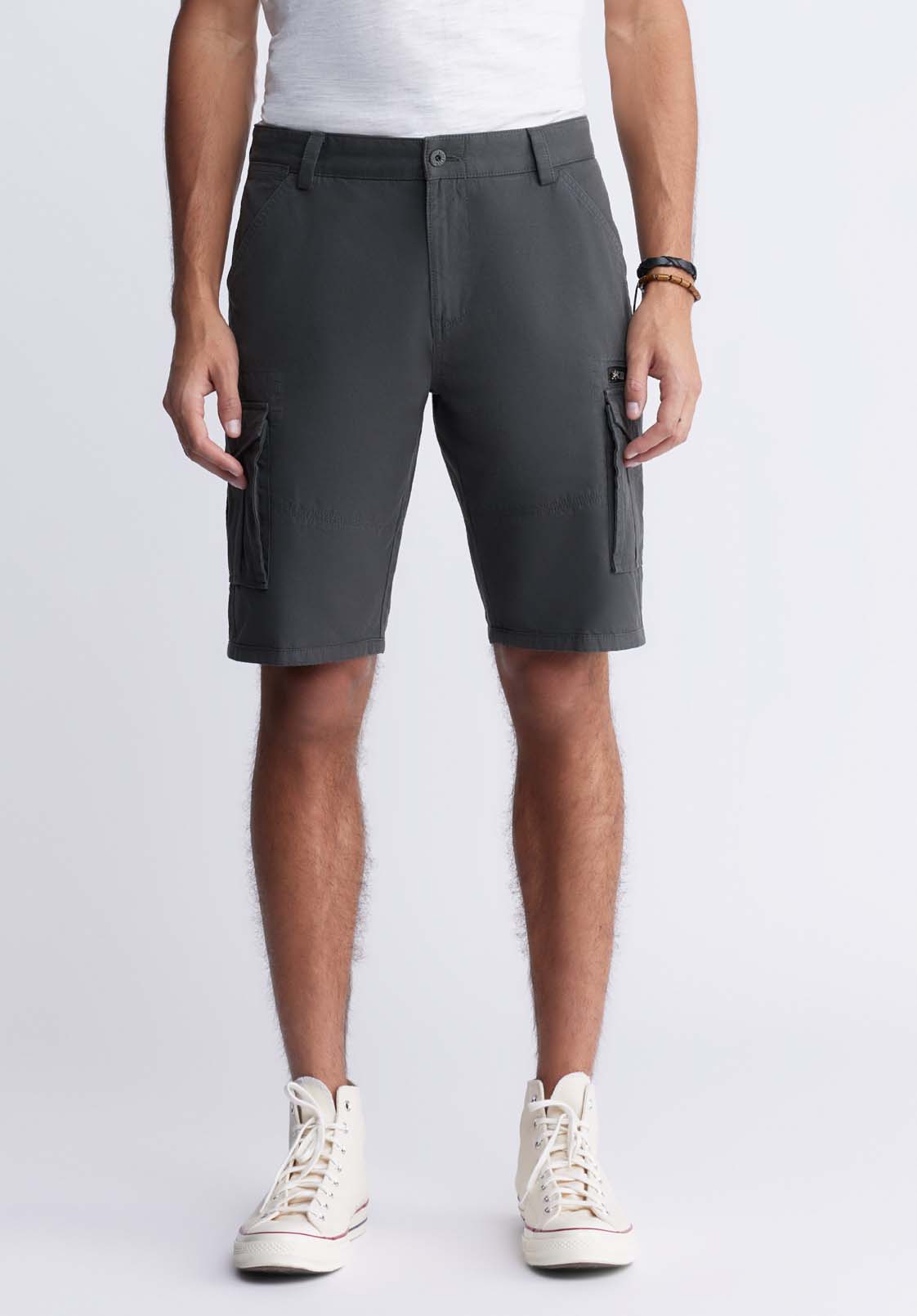 buffalo david bitton Hiero Men's Shorts with Cargo Pockets in Charcoal
