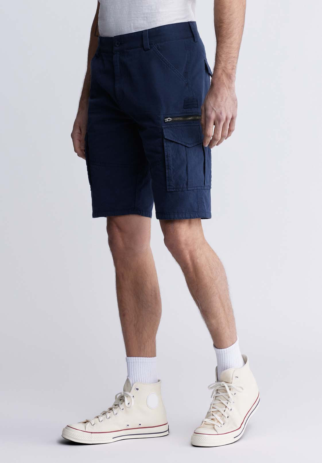 Buffalo David Bitton Hiero Men's Shorts With Cargo Pockets In Midnight Blue
