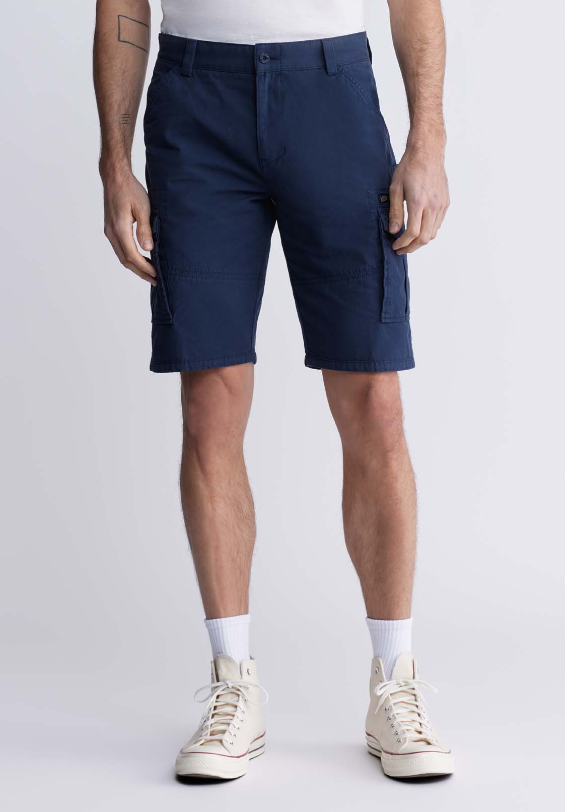 buffalo david bitton Hiero Men's Shorts with Cargo Pockets in Midnight Blue