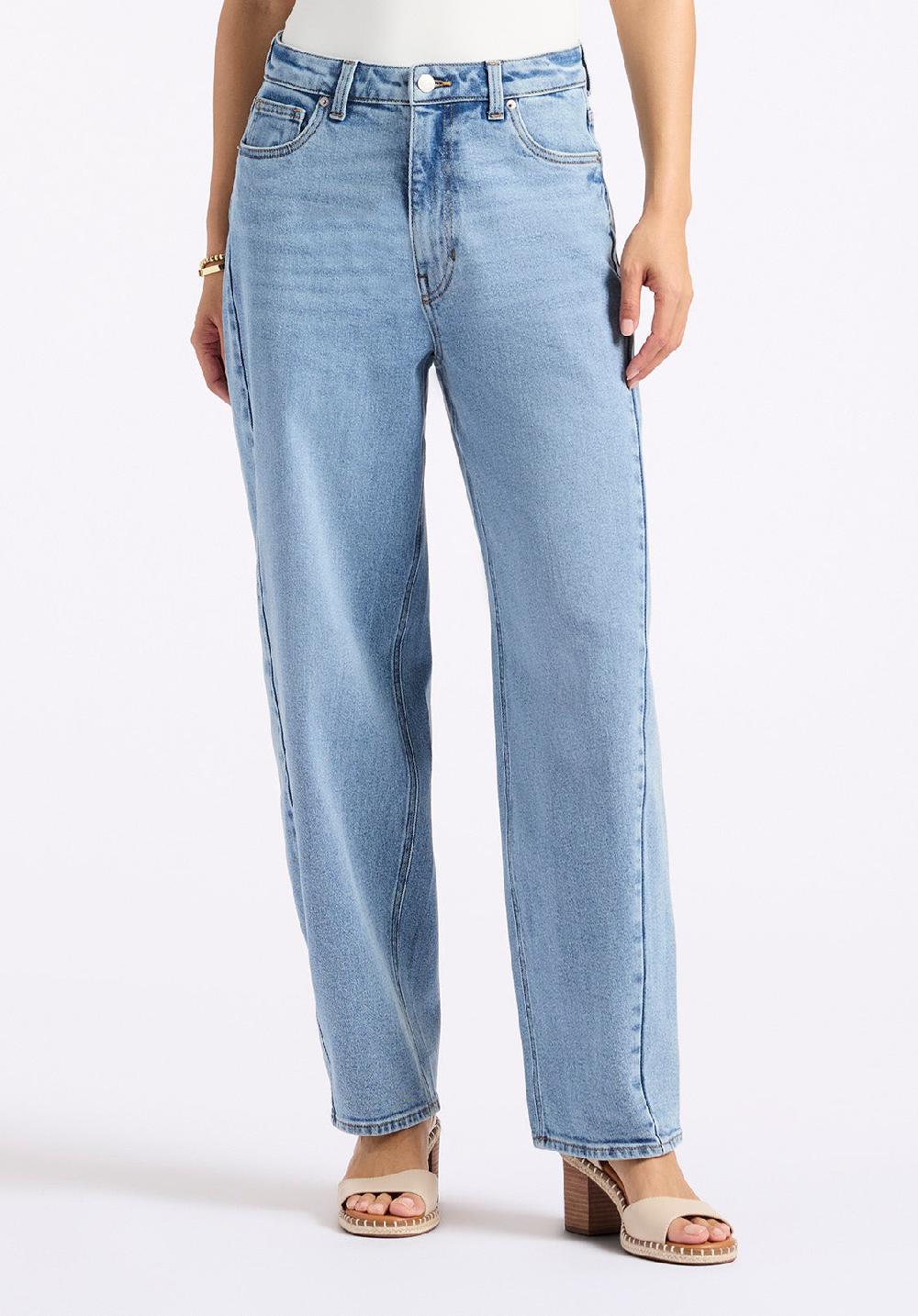 buffalo david bitton High Rise Barrel Barbara Women's Jeans Vintage Blue