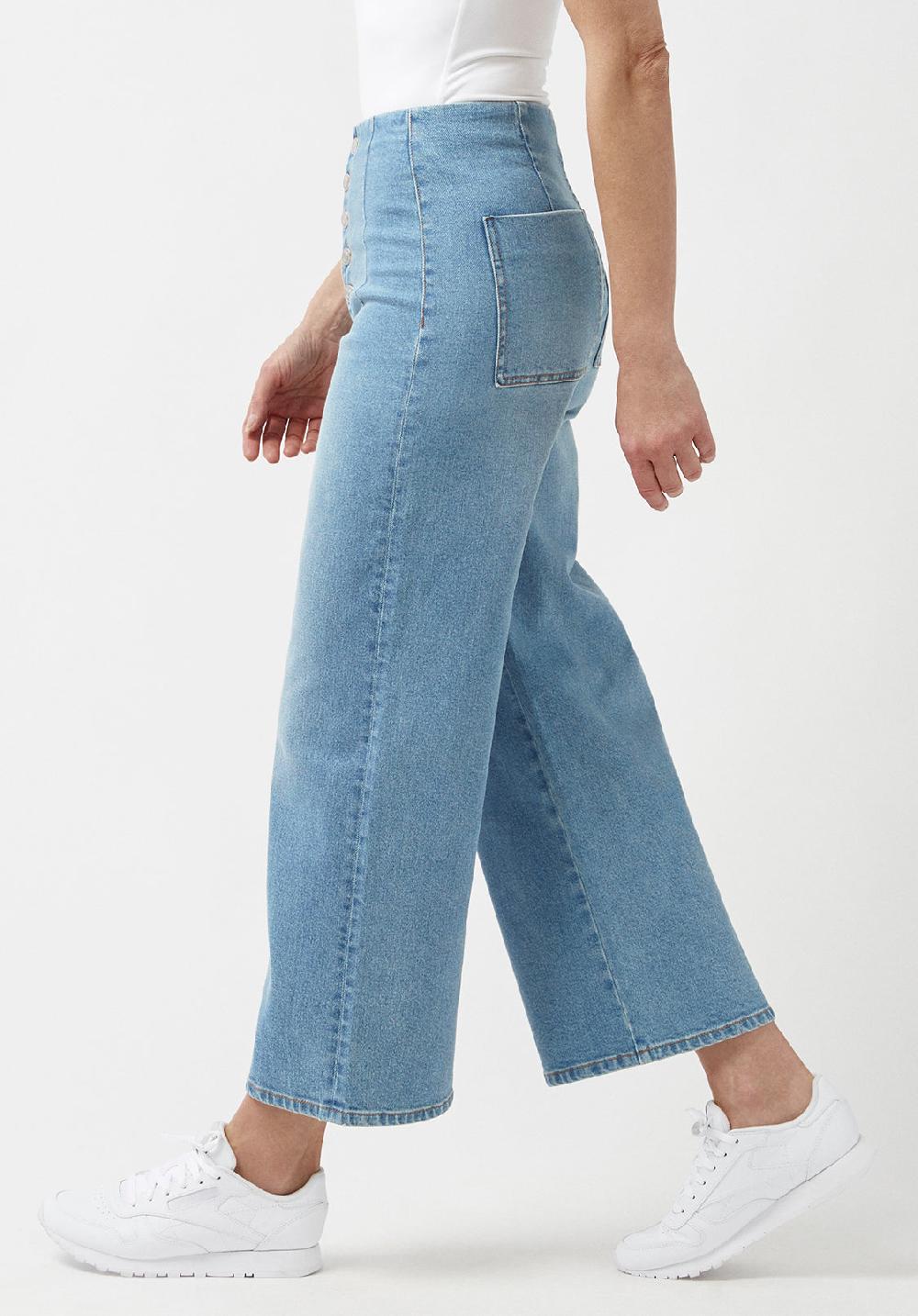 Buffalo David Bitton High Rise Cropped Women's Jeans With Buttoned Fly