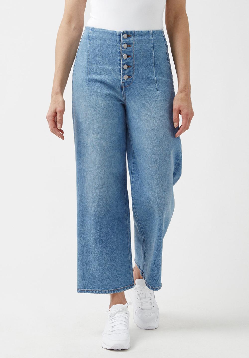 buffalo david bitton High Rise Cropped Women's Jeans with Buttoned Fly