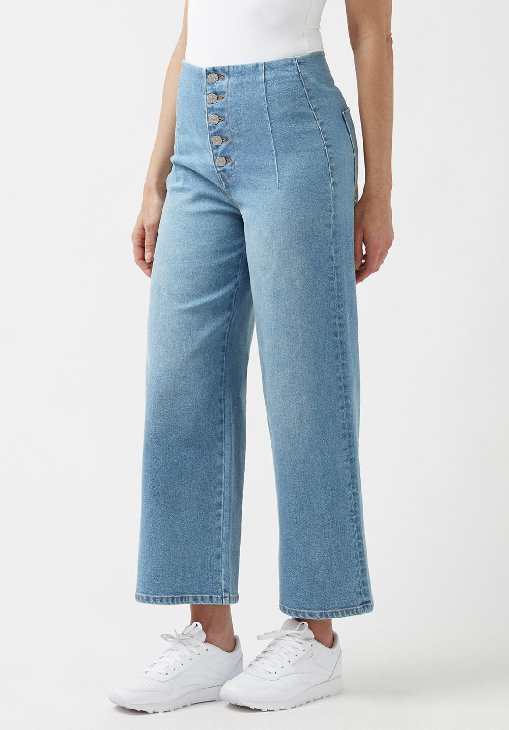 Buffalo David Bitton High Rise Cropped Women's Jeans With Buttoned Fly