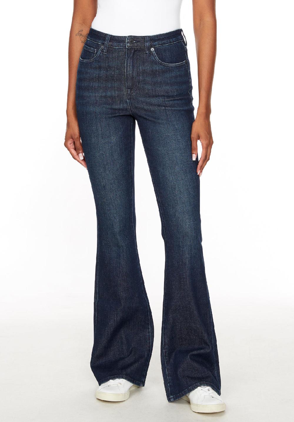 buffalo david bitton High Rise Flare Joplin Women's Jeans Indigo Sanded - BL15998
