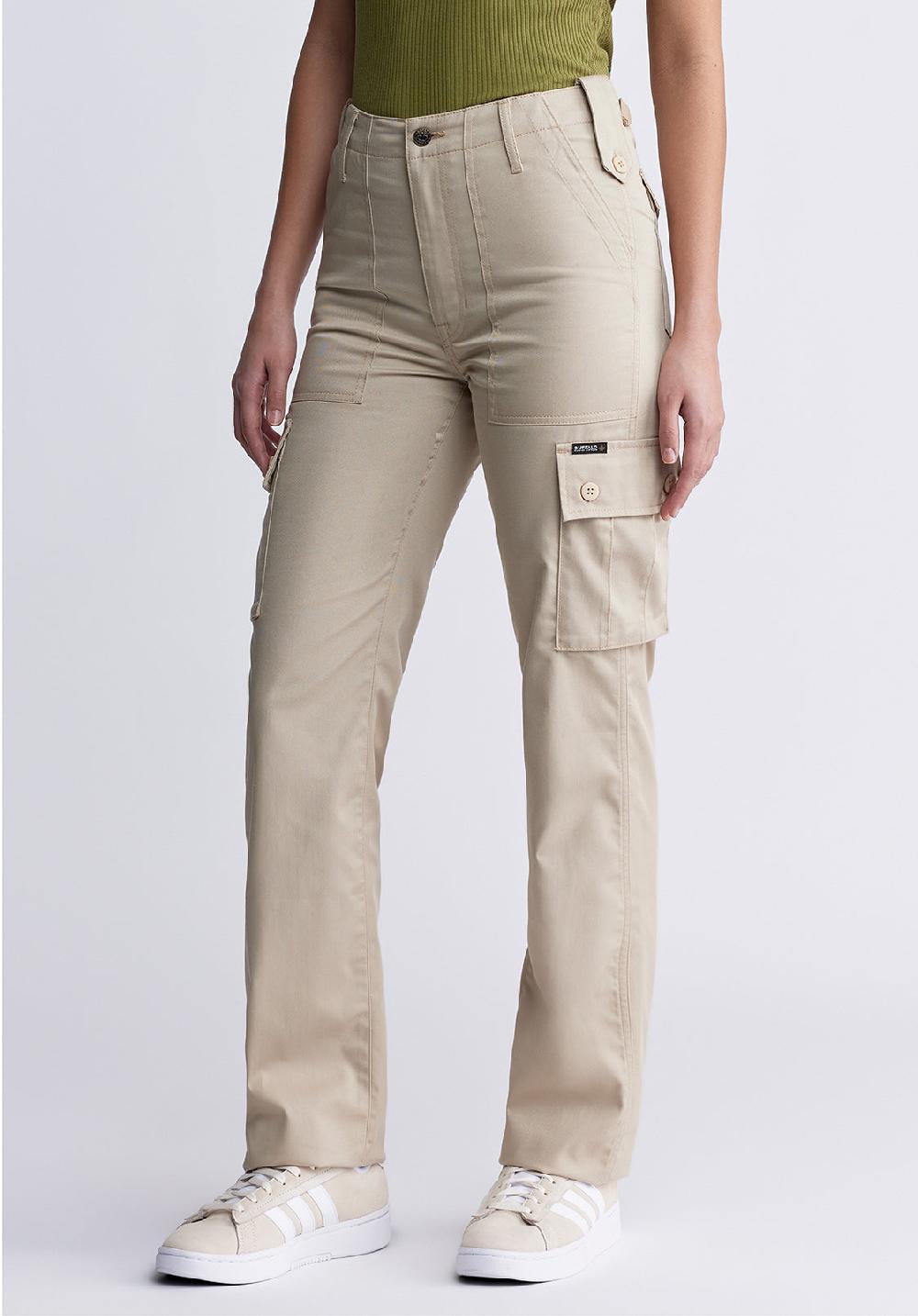 Buffalo David Bitton High Rise Jane Women's Loose Straight Pants In Beige
