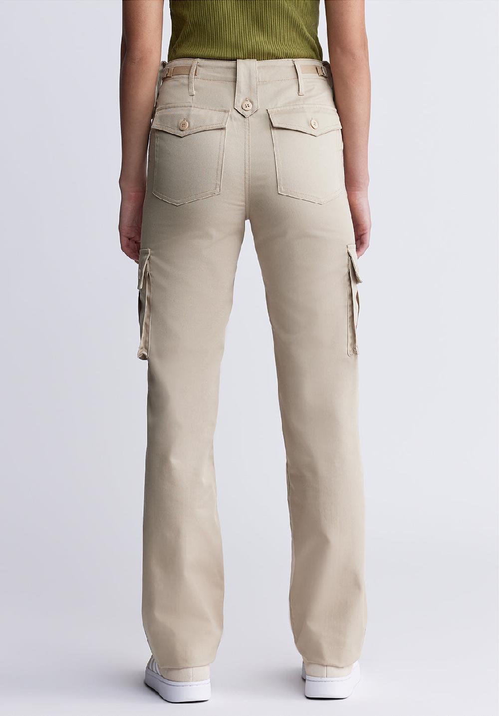 Buffalo David Bitton High Rise Jane Women's Loose Straight Pants In Beige