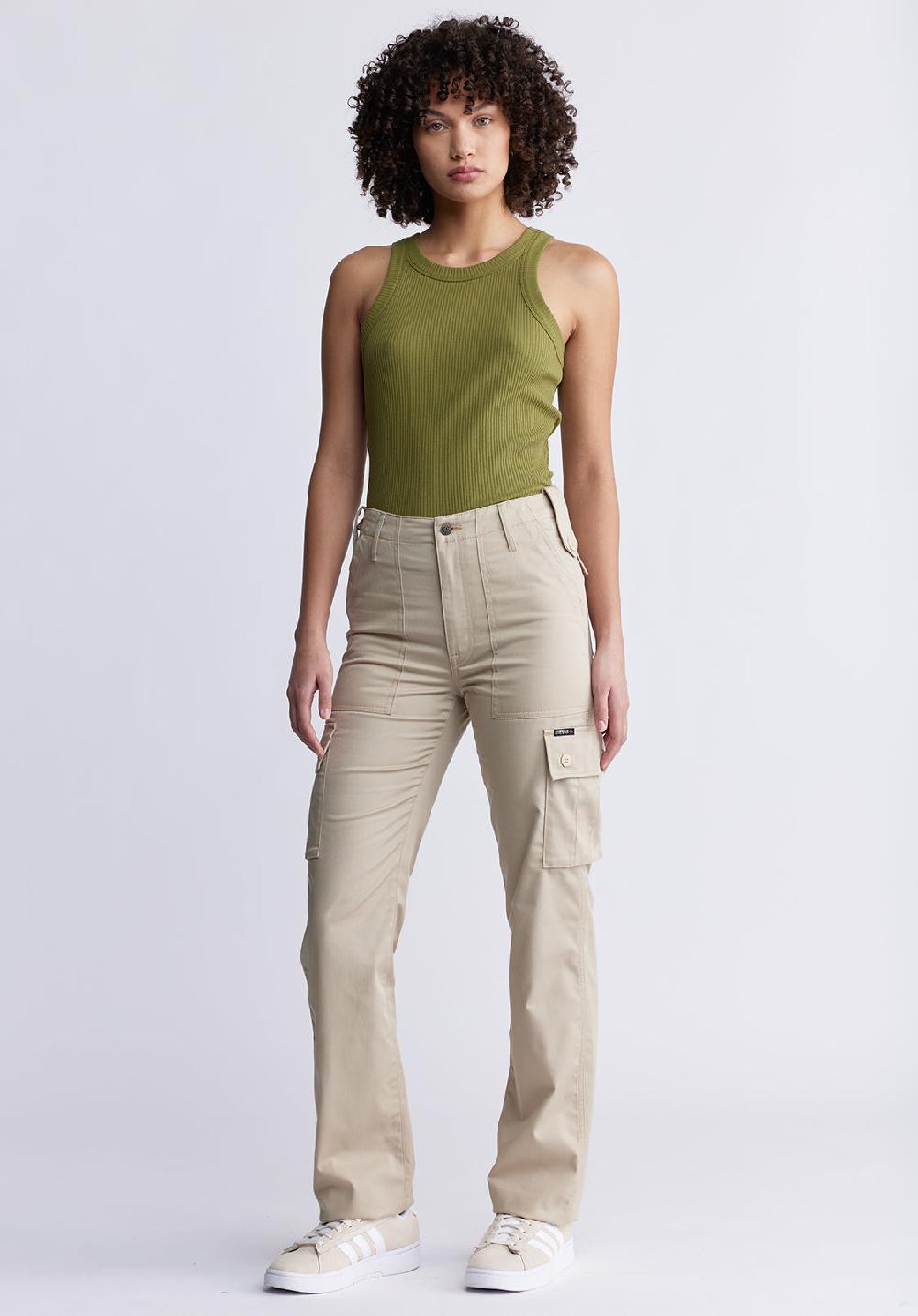 Buffalo David Bitton High Rise Jane Women's Loose Straight Pants In Beige