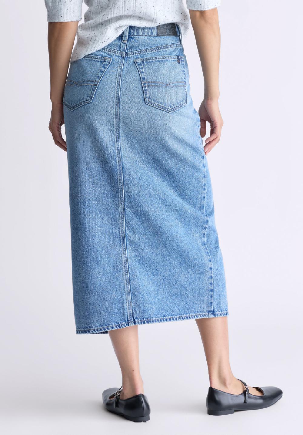 Buffalo David Bitton High Rise Samantha Women's Denim Skirt Sanded Medium Indigo