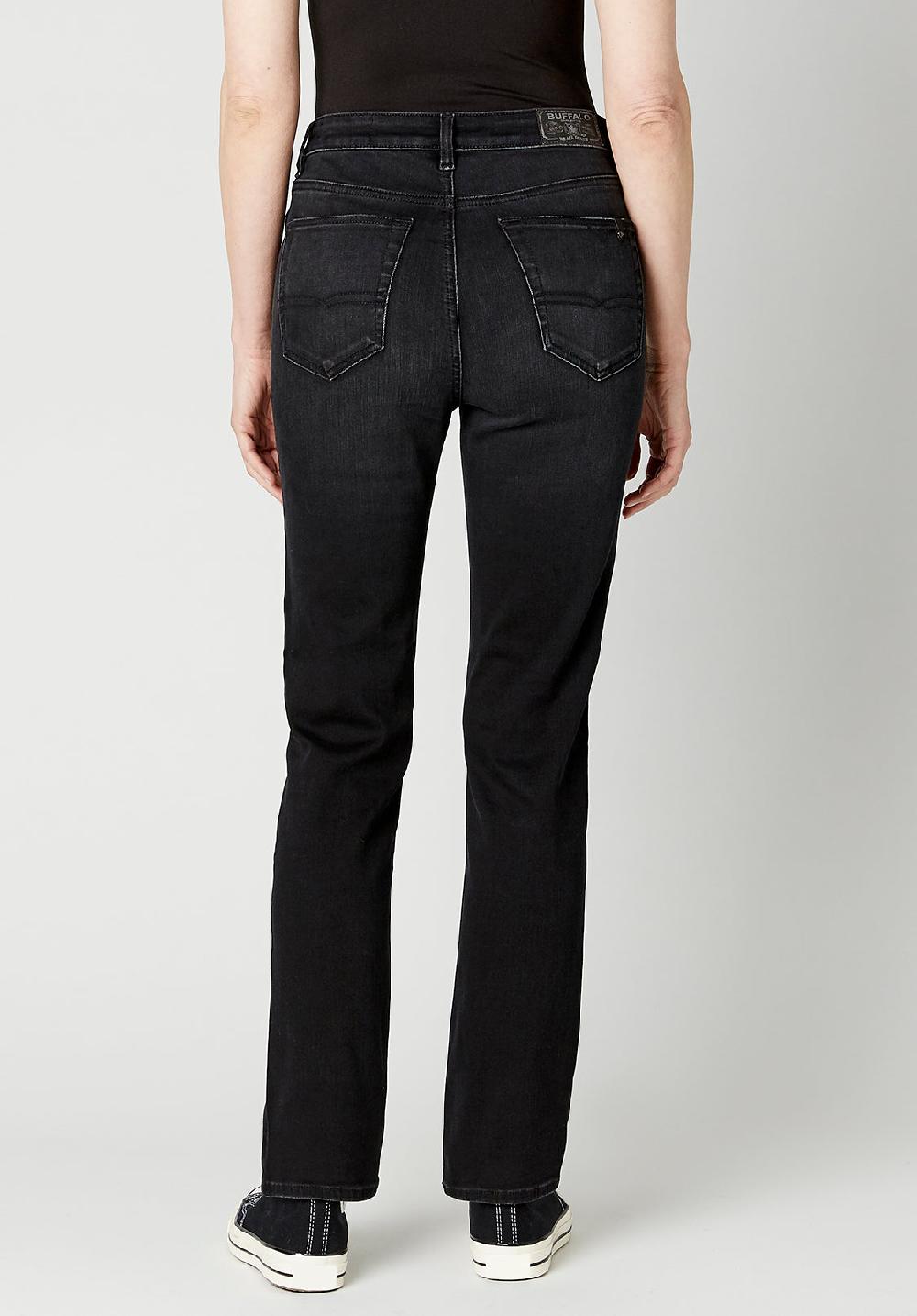 Buffalo David Bitton High Rise Straight Jayden Women's Jeans In Faded Black