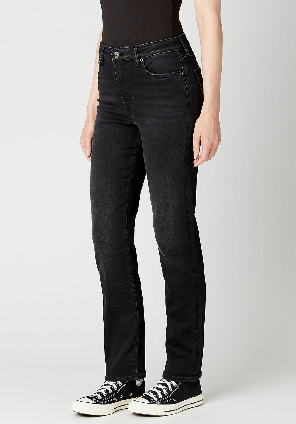 Buffalo David Bitton High Rise Straight Jayden Women's Jeans In Faded Black