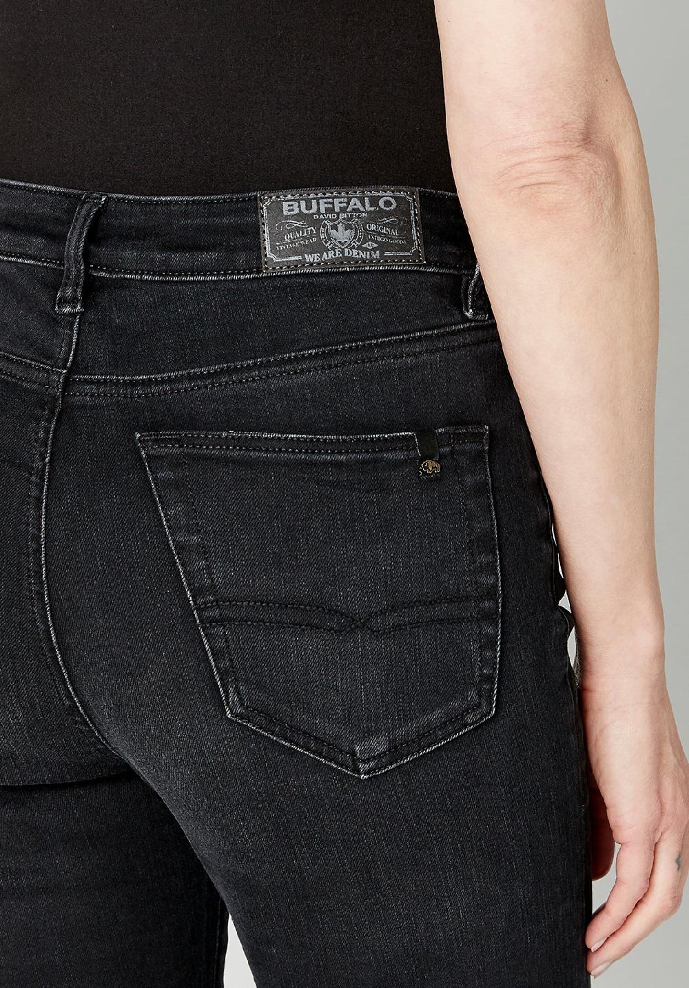 Buffalo David Bitton High Rise Straight Jayden Women's Jeans In Faded Black