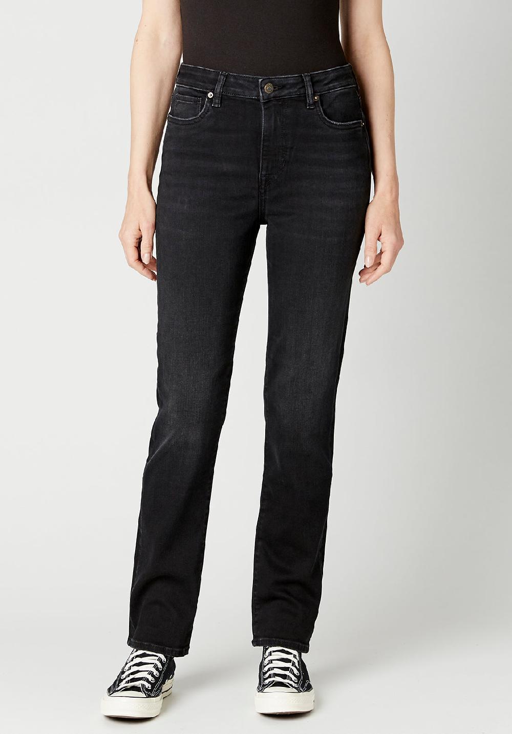buffalo david bitton High Rise Straight Jayden Women's Jeans in Faded Black