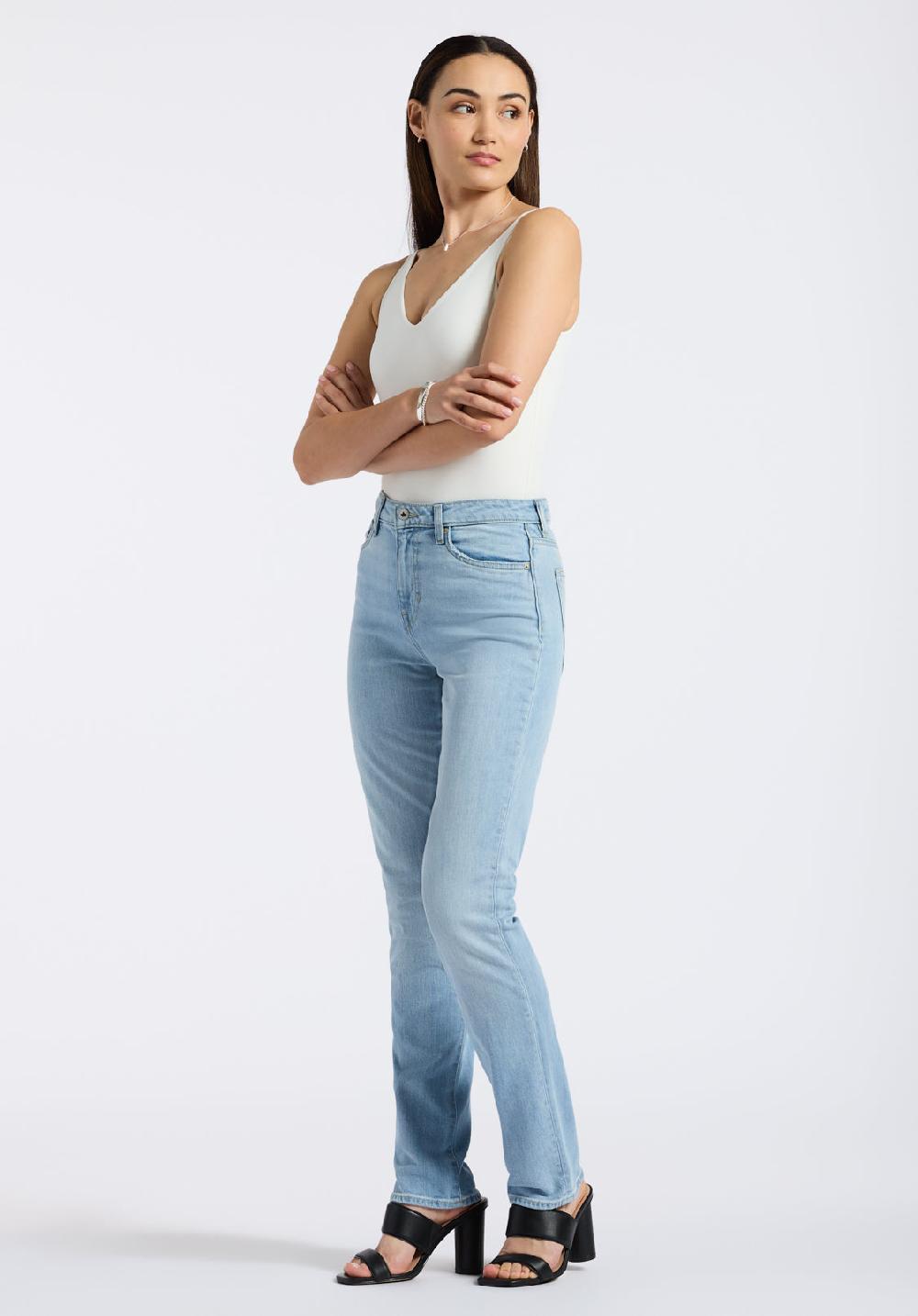 Buffalo David Bitton High Rise Straight Jayden Women's Jeans In Light & Soft Blue