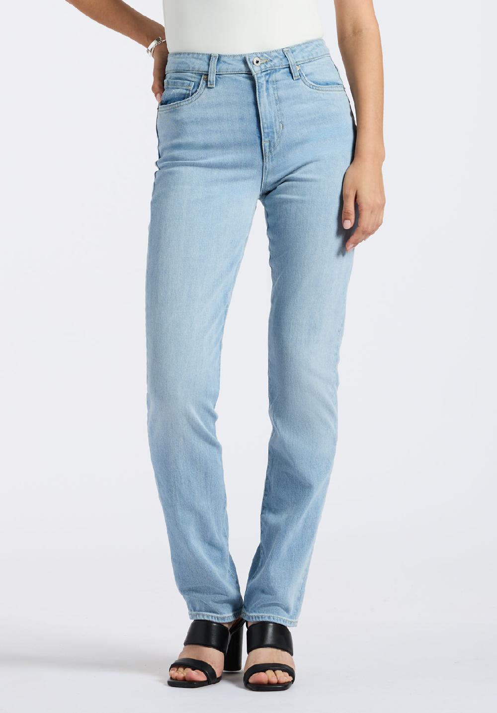 buffalo david bitton High Rise Straight Jayden Women's Jeans in Light & Soft Blue